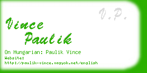 vince paulik business card